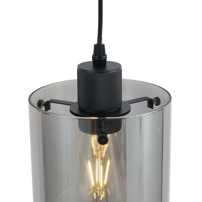 QAZQA Moderne spot zwart met smoke glas voor railsysteem 1-fase -