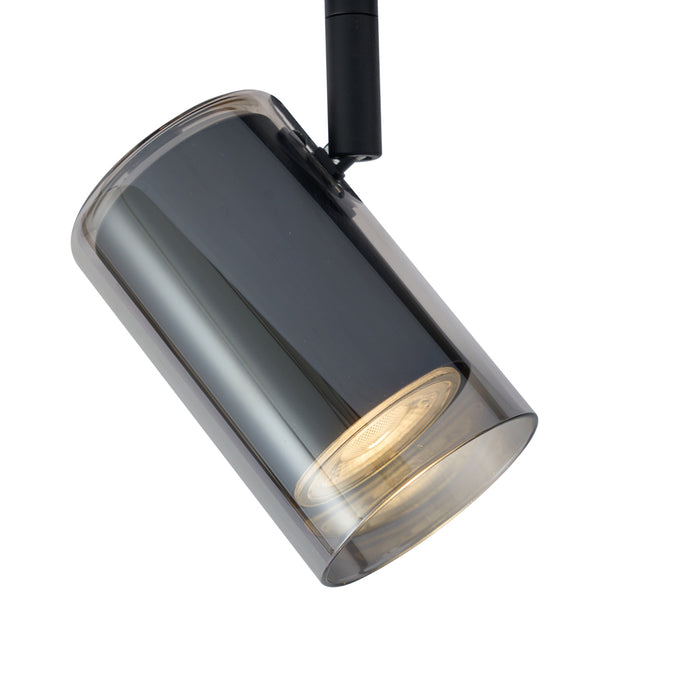 QAZQA Moderne spot zwart met smoke glas voor railsysteem 1-fase -