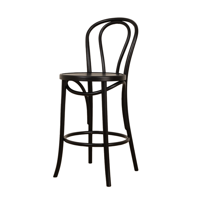 Fameg Vienna Thonet No. 18 houten barkruk black stained - 65 cm