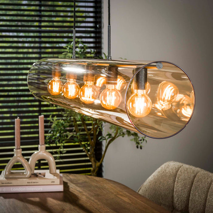 Giga Meubel - Hanglamp Amber - 5-Lichts - 120x20x150cm - Tube