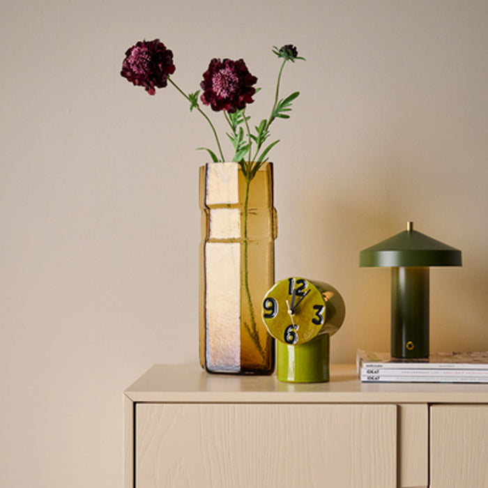 HKliving Retro Ceramics Tafelklok - Olive