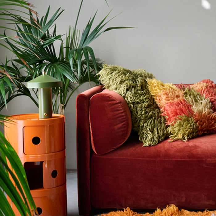 HKliving Fluffy Sierkussen 50 x 50 cm - Olive