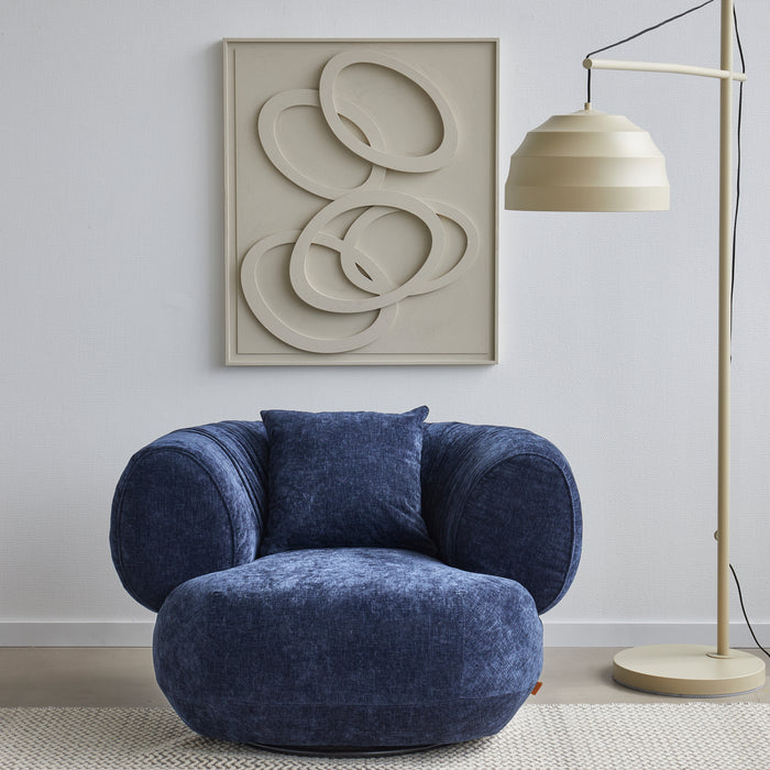 by fonQ Crown Fauteuil - Staalblauw / Structuur