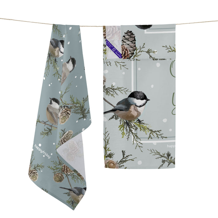 Sparrow Keukenhanddoek 2 stuks 70x50 cm Xmas, Veelkleurig, 100% katoen, de kwaliteit van 200 Gr x m2