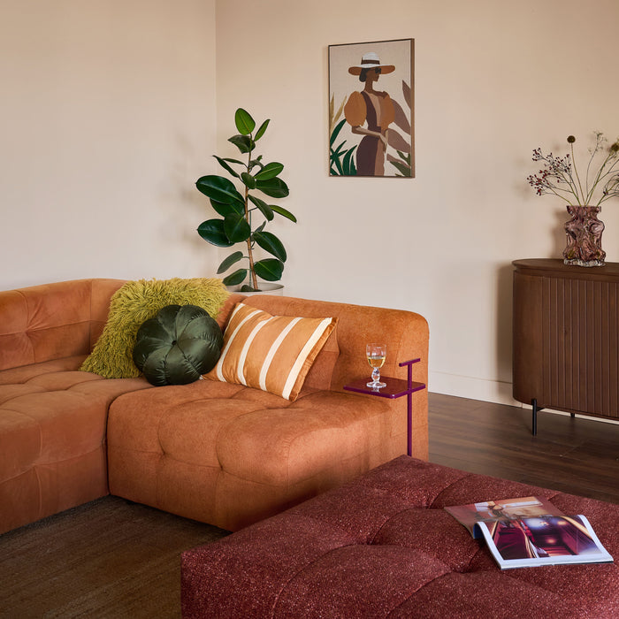 by fonQ Wies 3,5-zits Hoekbank Rechts met Hocker - Materiaalmix - Terra Blend