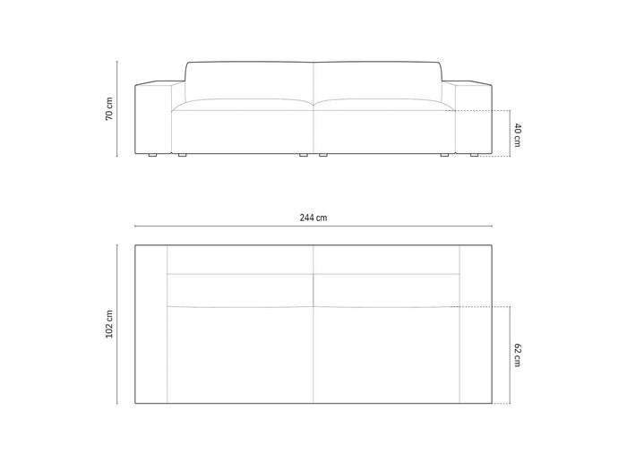 Micadoni 4-zitsbank Jodie velvet