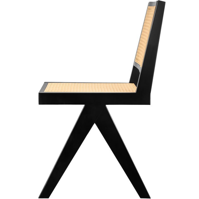 tectake® Houten stoel Lizzy met Weens vlechtwerk in boho-stijl