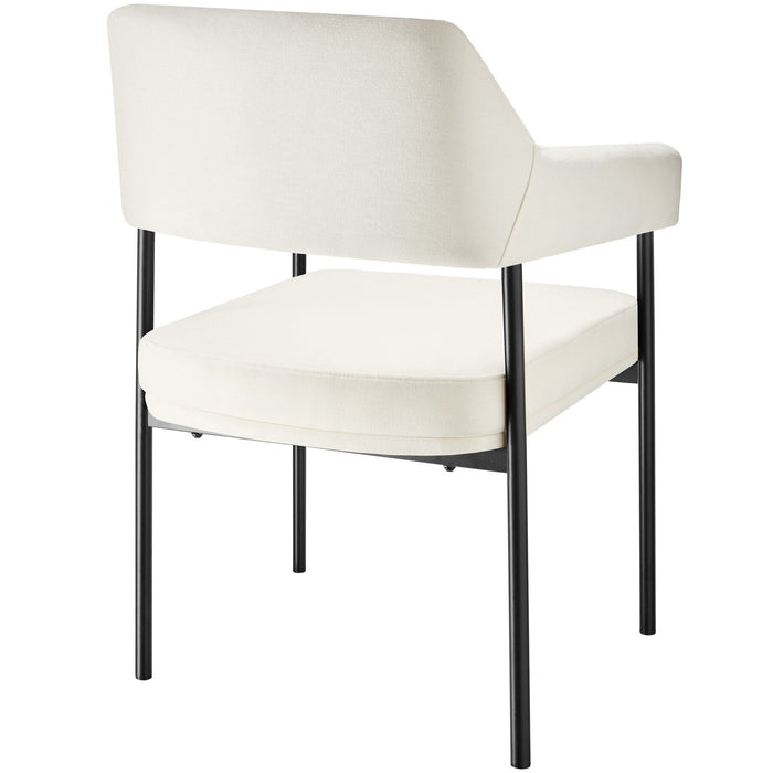 tectake® Eetkamerstoel Doé, gestoffeerd, stalen poten - Set van 4