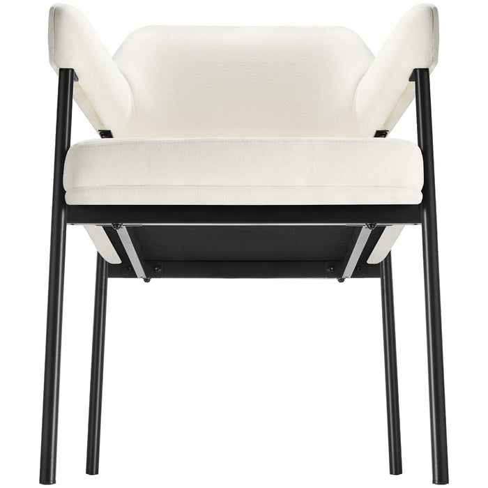 tectake® Eetkamerstoel Doé, gestoffeerd, stalen poten - Set van 4