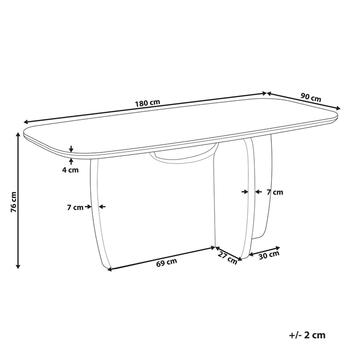 Beliani - TRAVERS - Eettafel - Lichtbruin - 180 x 90 cm - MDF