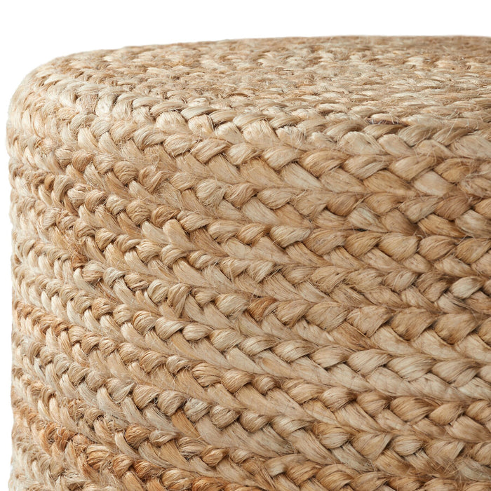 tectake® Handgemaakte poef Banno Cylinder van jute rond, boho-stijl