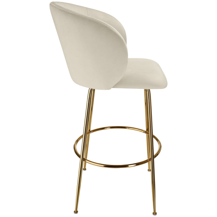 tectake® Barkruk Luana, met rugleuning, fluweellook - Set van 2