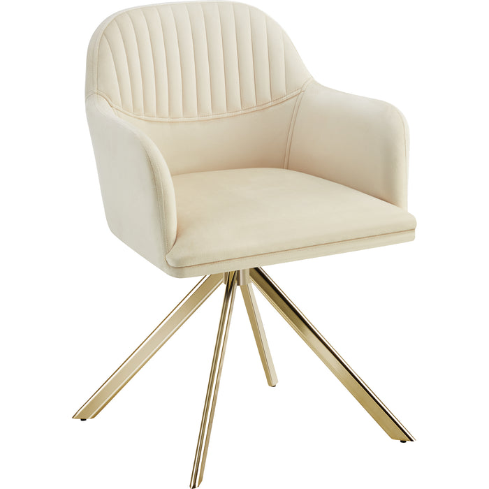 tectake® Lona fluwelen draaistoel met dikke vulling - Set van 2