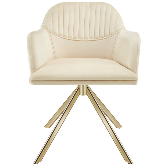 tectake® Lona fluwelen draaistoel met dikke vulling - Set van 2