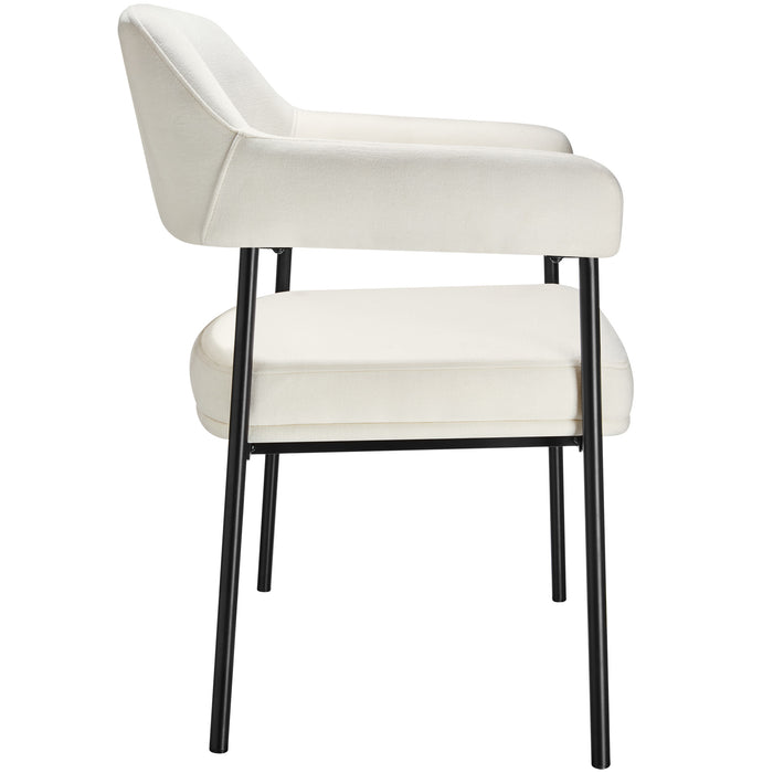 tectake® Eetkamerstoel Doé, gestoffeerd, stalen poten - Set van 2