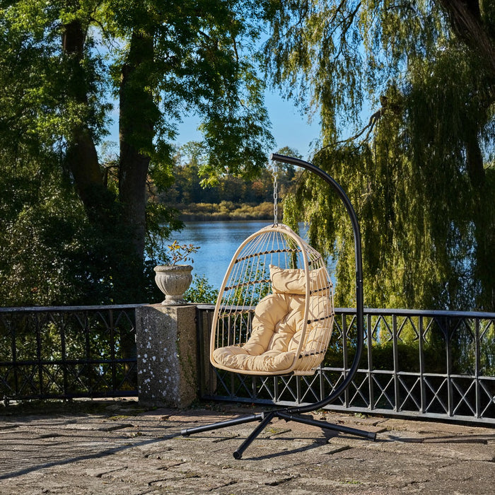 House Nordic - Hangstoel Naturel Rotan - 117x107x195cm - Patras