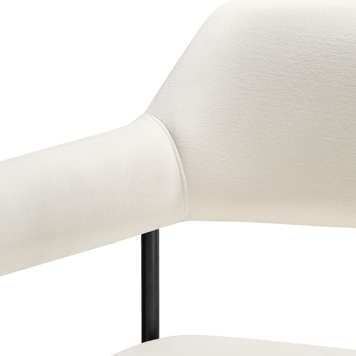 tectake® Eetkamerstoel Doé, gestoffeerd, stalen poten - Set van 2