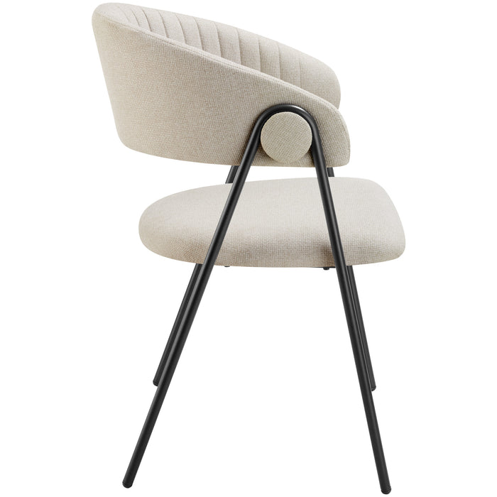 tectake® Eetkamerstoel Bedano, gestoffeerd, geweven stof, 150 kg