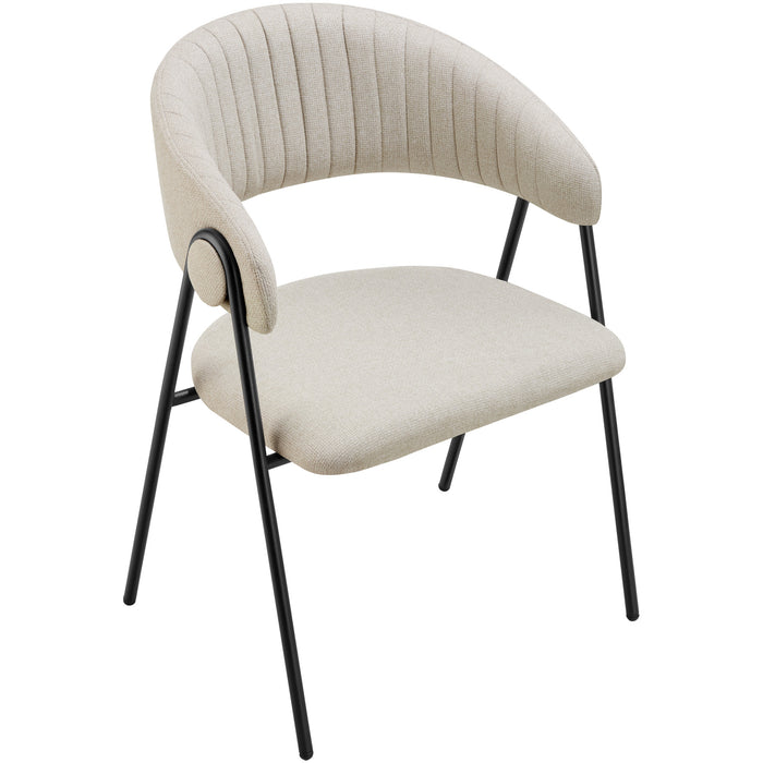 tectake® Eetkamerstoel Bedano, gestoffeerd, geweven stof, 150 kg