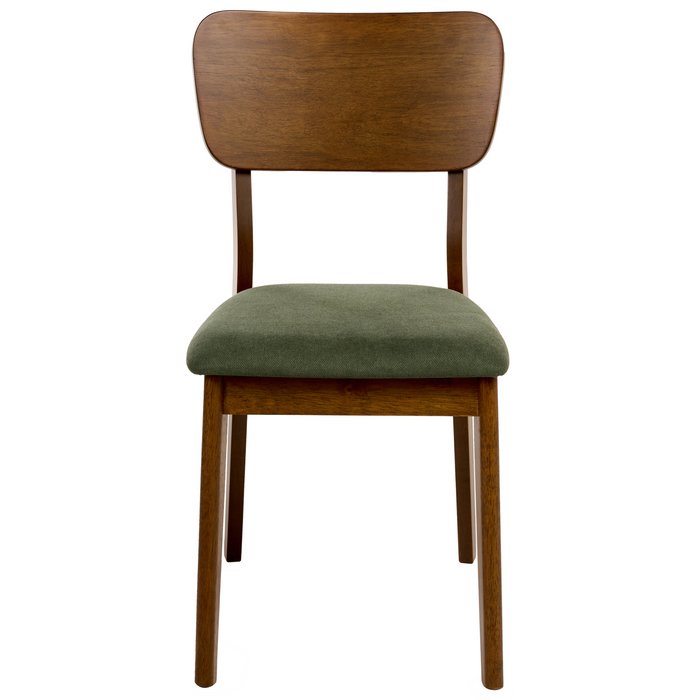 Beliani-MINIER-Eetkamerstoel set van 2-Donkerbruin|Groen-Rubberhout