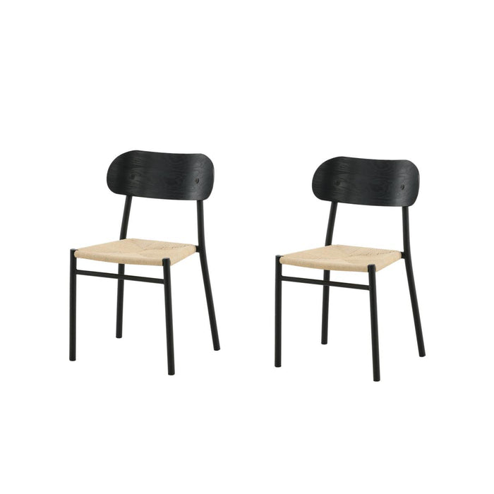 Svea - Weber eetkamerstoel - rattan - naturel|zwart