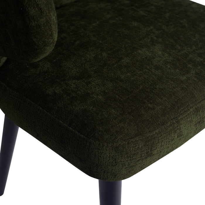 PTMD Fiori Green 1205 Dining Chair Black Wood Legs