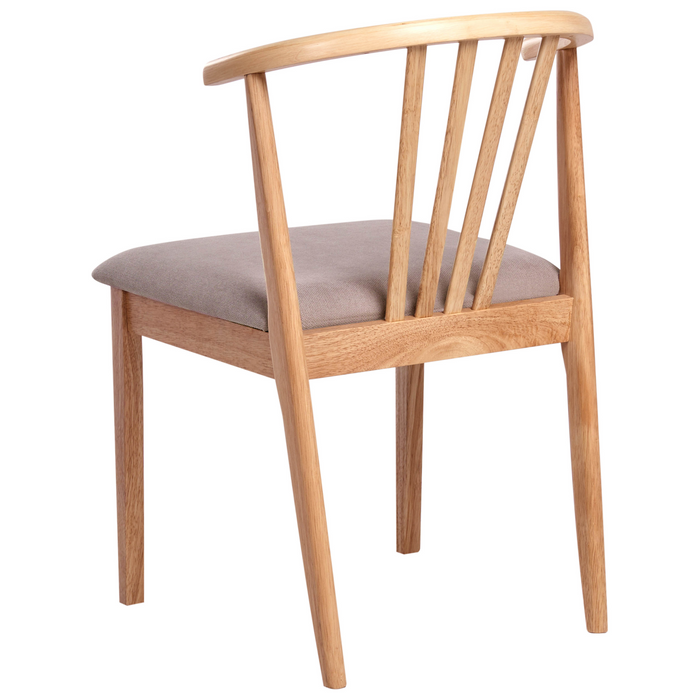 Beliani-CRAIG-Eetkamerstoel set van 2-Lichtbruin|Taupe-Rubberhout