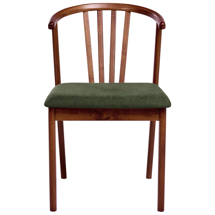 Beliani-CRAIG-Eetkamerstoel set van 2-Donkerhout|Groen- Rubberhout