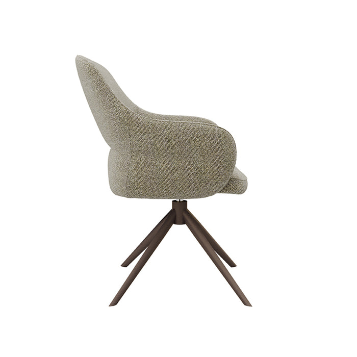 LABEL51 - Eetkamerstoel Bern - Mushroom Royal Boucle - Bronze Metal