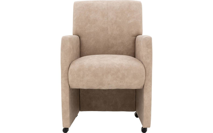 Goossens Eetkamerstoel Alex - Kunstleer met armleuning