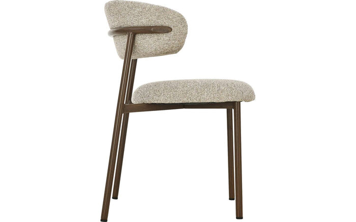 Goossens Eetkamerstoel Siem - Textiel zonder armleuning