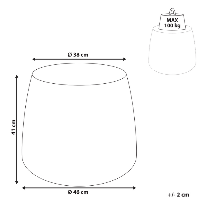 Beliani - BIENTINO - Bijzettafel - Beige - Lichtbeton (MgO)