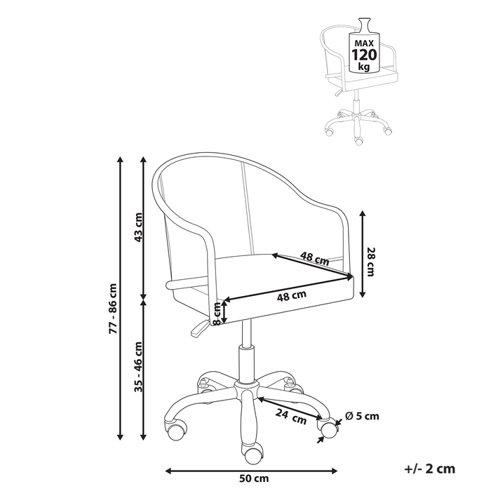 Beliani - REDDING - Bureaustoel - Zwart - Kunstleer
