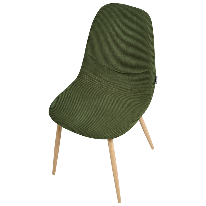 Beliani - HILDEN - Eetkamerstoel set van 2 - Groen - Corduroy