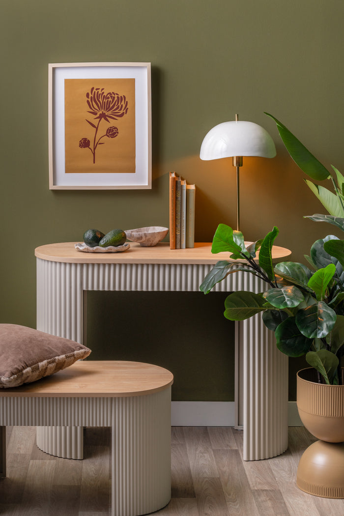 Leitmotiv - Bankje Estriado - Warmgrijs