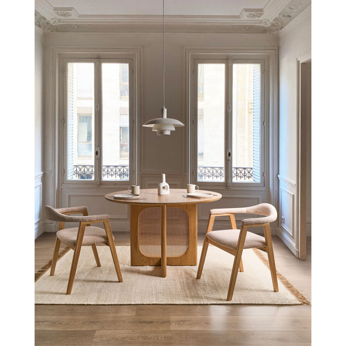 Beliani - ONECO - Eetkamerstoel set van 2 - Lichtbruin - Rubberhout