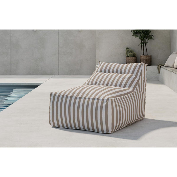 Svea - Liam loungepoef - wit|beige gestreept