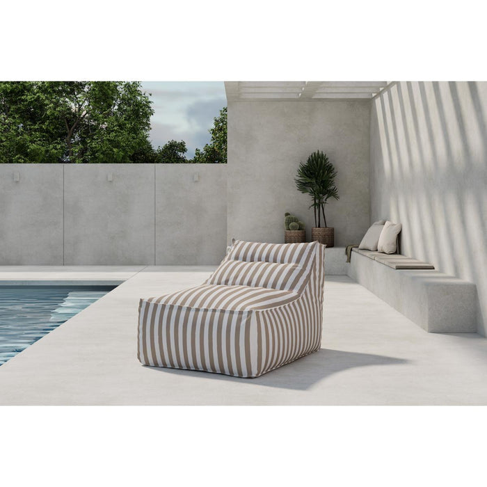 Svea - Liam loungepoef - wit|beige gestreept