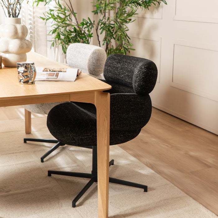 Bronx71 Eetkamerstoel Coco gemêleerde stof zwart