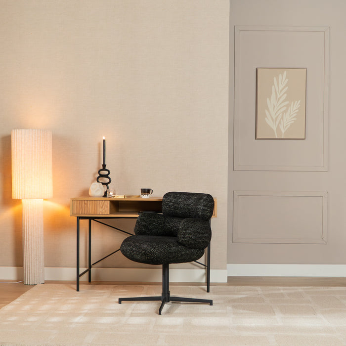 Bronx71 Eetkamerstoel Coco gemêleerde stof zwart