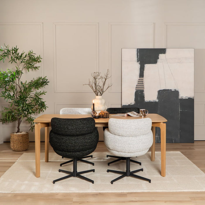 Bronx71 Eetkamerstoel Coco gemêleerde stof zwart