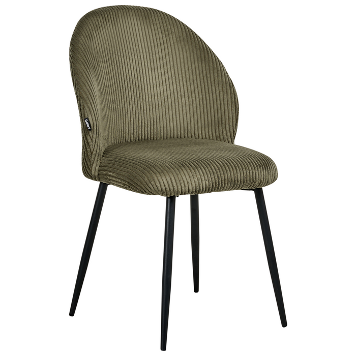 Beliani - ELOY - Eetkamerstoel set van 2 - Donkergroen - Corduroy