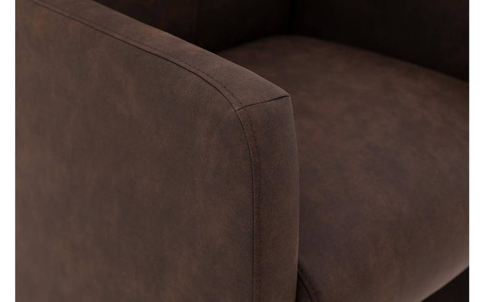 Goossens Eetkamerstoel Alex - Kunstleer met armleuning