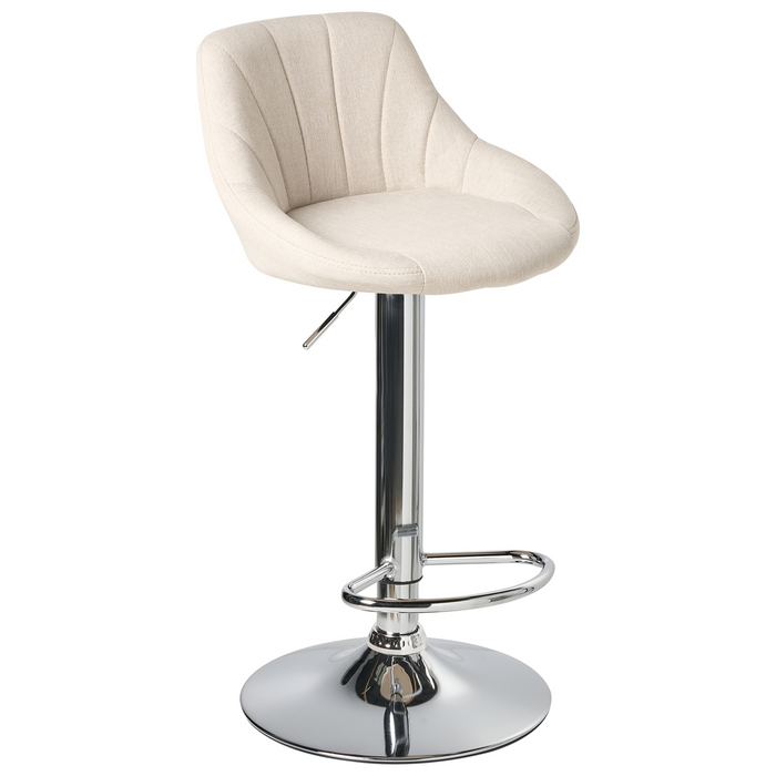 Beliani - LUCCA - Barkruk set van 2 - Lichtbeige - Stof