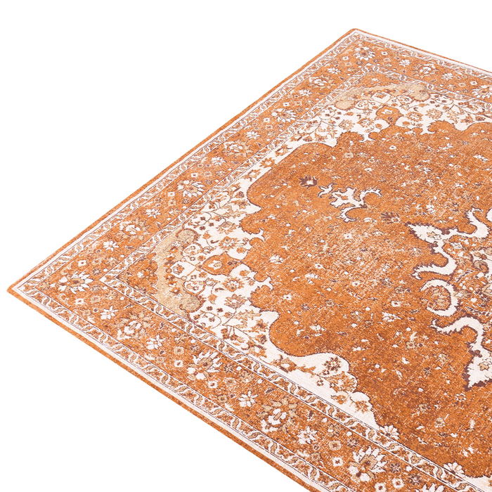 Beliani-HAYAT-Laagpolig vloerkleed-Oranje-200 x 300 cm-Katoen