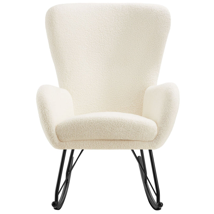 tectake® Schommelstoel Swing met stalen glijders en dikke bekleding