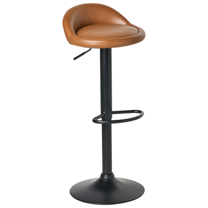 Beliani - MEEDER - Barkruk set van 2 - Goudbruin - Kunstleer