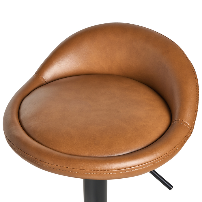 Beliani - MEEDER - Barkruk set van 2 - Goudbruin - Kunstleer