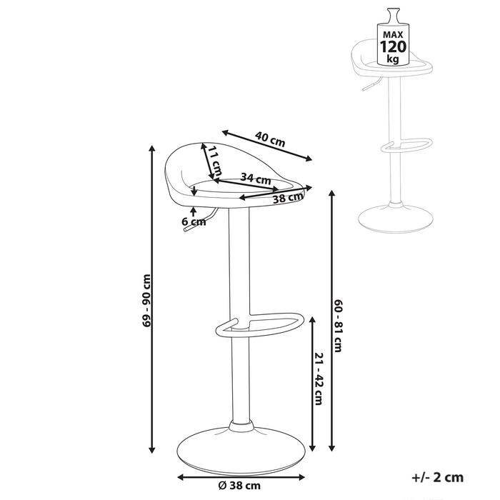 Beliani - MEEDER - Barkruk set van 2 - Goudbruin - Kunstleer