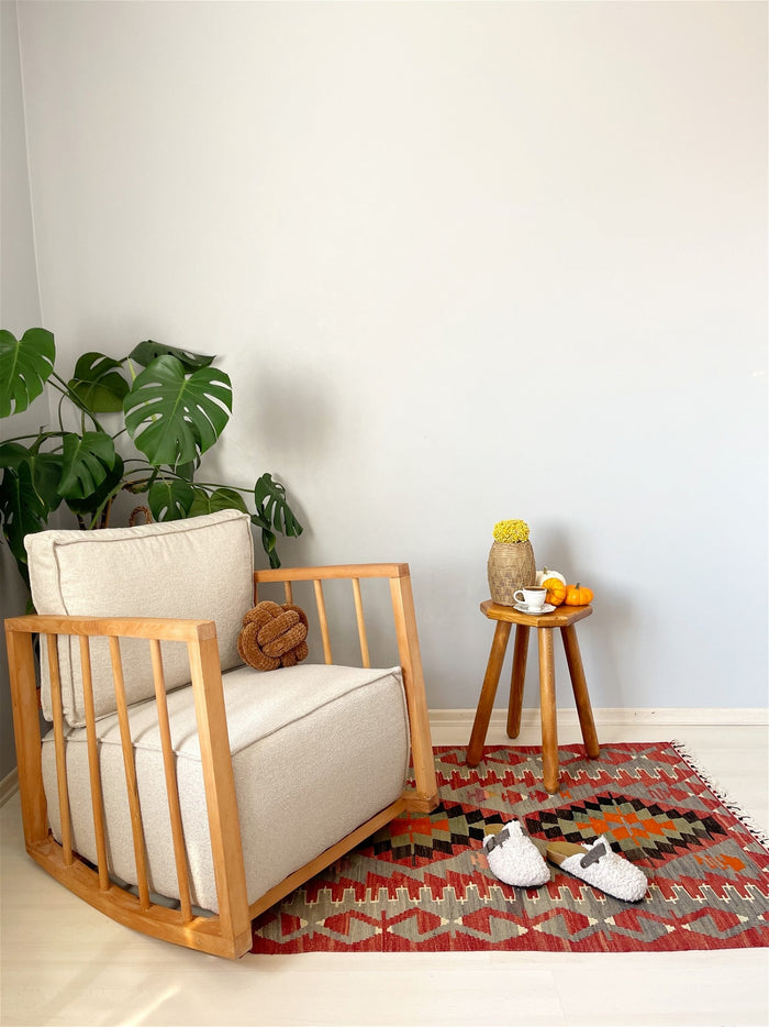 Giga Meubel - Schommelstoel Wit Teddy - 65x71x80cm - Sallanan